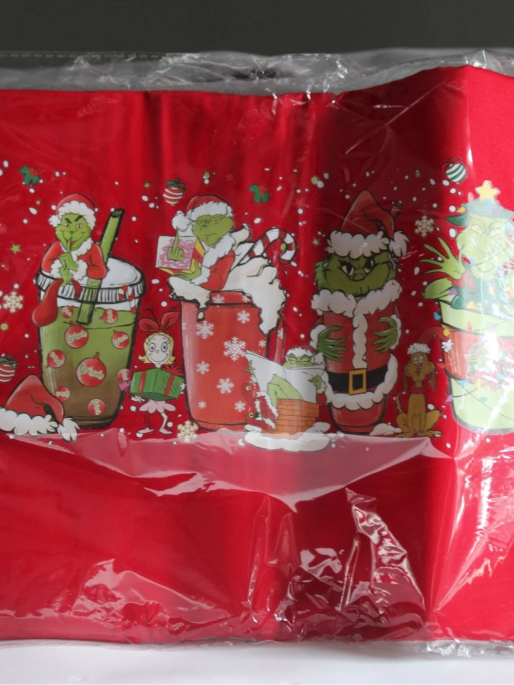 Red Grinch-Themed pillowcase